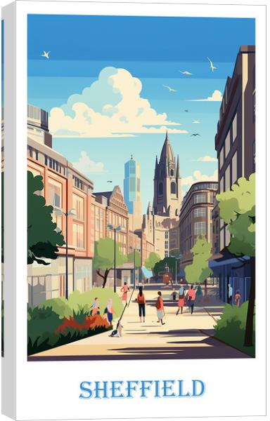 Sheffield Travel Poster Canvas Print by Steve Smith