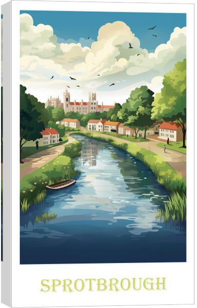 Sprotbrough Canal Travel Poster Canvas Print by Steve Smith