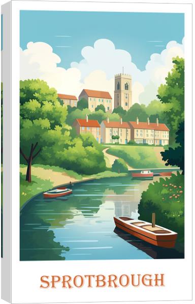 Sprotbrough Canal Travel Poster Canvas Print by Steve Smith