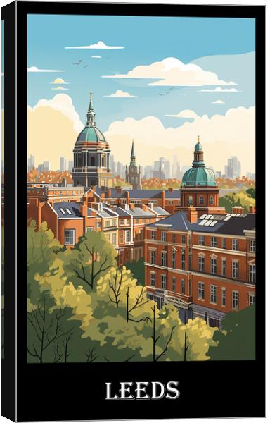 Leeds Travel Poster Canvas Print by Steve Smith