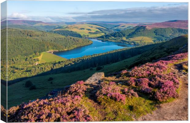 Ladybower From Bamford Edge Canvas Print by Steve Smith