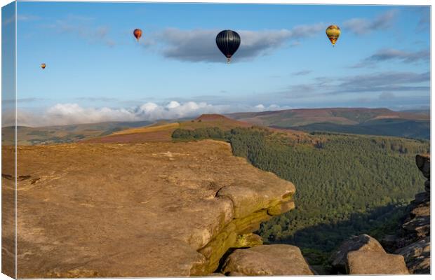 Peak District Hot Air Balloons Canvas Print by Steve Smith
