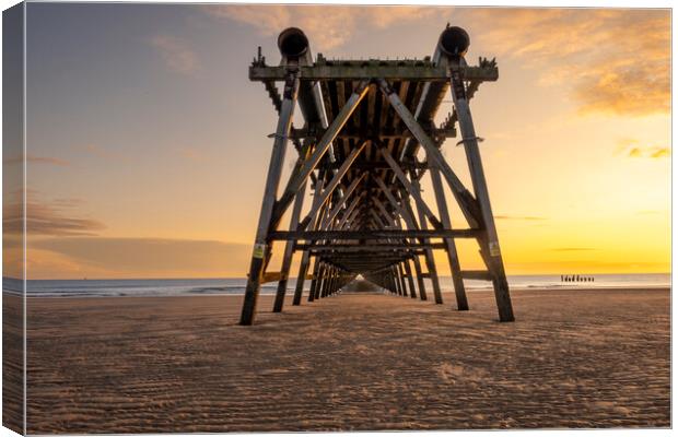 Steetley Pier Sunrise Hartlepool Canvas Print by Steve Smith