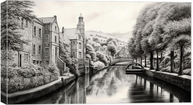Hebden Bridge Drawing Canvas Print by Steve Smith