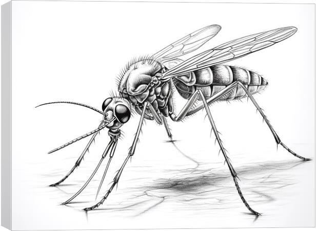 Mosquito Drawing Canvas Print by Steve Smith