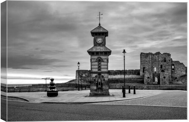 Tynemouth Clock Tower And Priory Canvas Print by Steve Smith