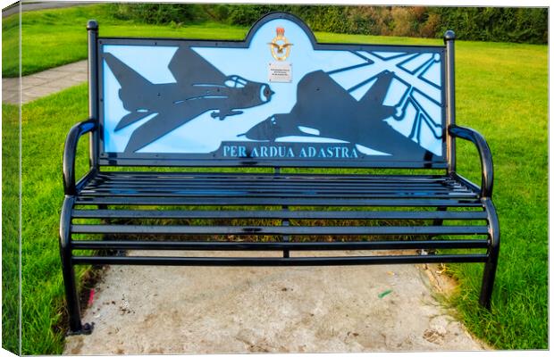 Per Ardua Ad Astra Memorial Bench Canvas Print by Steve Smith