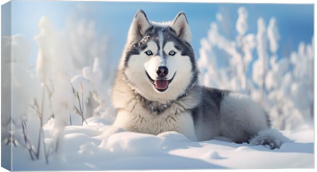 Husky Canvas Print by Steve Smith