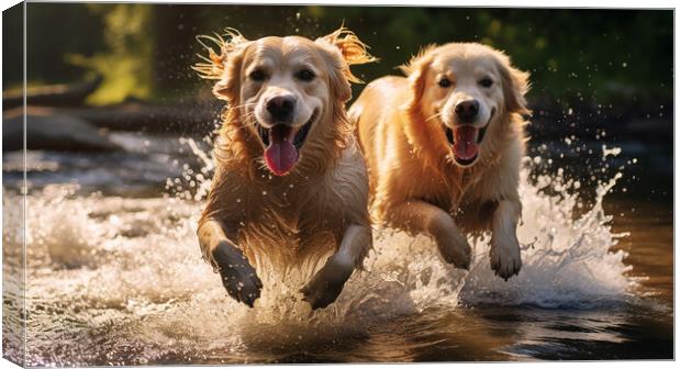 Golden Retrievers Canvas Print by Steve Smith