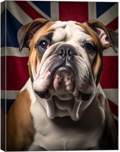 British Bulldog Portrait Canvas Print by Steve Smith