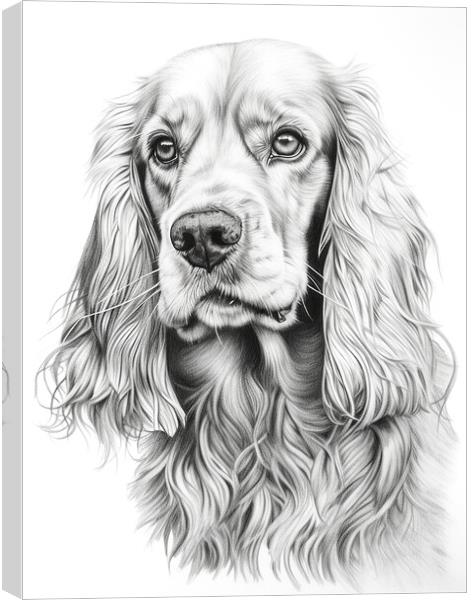 Pencil Drawing Cocker Spaniel Canvas Print by Steve Smith