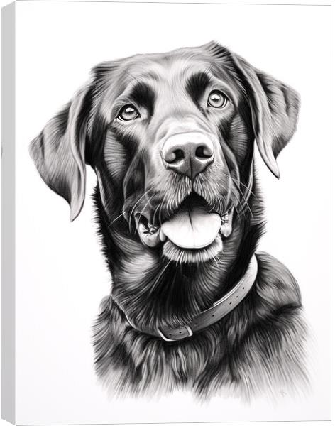 Pencil Drawing Black Labrador Canvas Print by Steve Smith