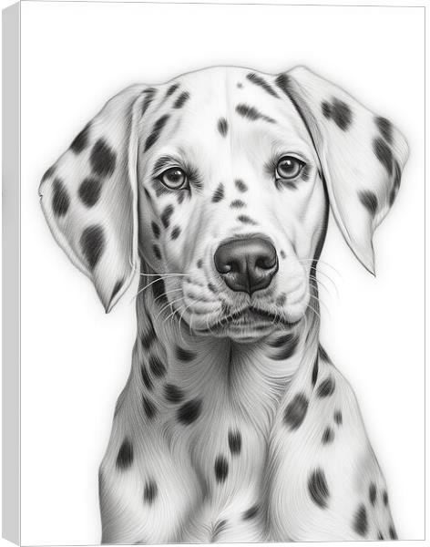 Pencil Drawing Dalmatian Canvas Print by Steve Smith