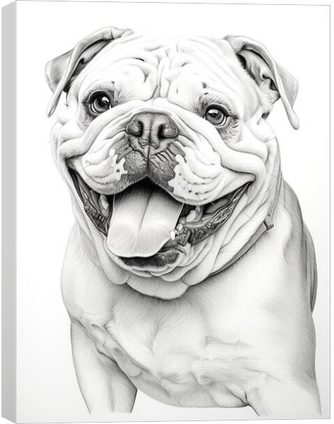 Pencil Drawing British Bulldog Canvas Print by Steve Smith