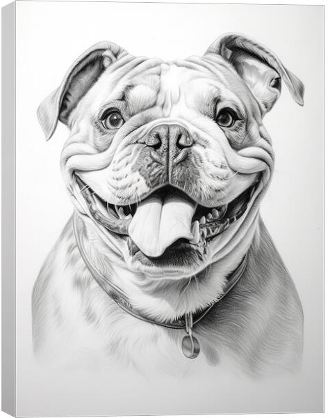 Pencil Drawing British Bulldog Canvas Print by Steve Smith