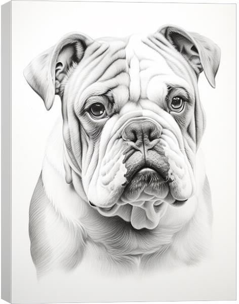 Pencil Drawing British Bulldog Canvas Print by Steve Smith