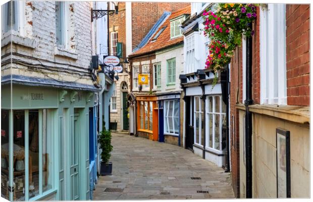 Grape Lane Whitby Canvas Print by Steve Smith