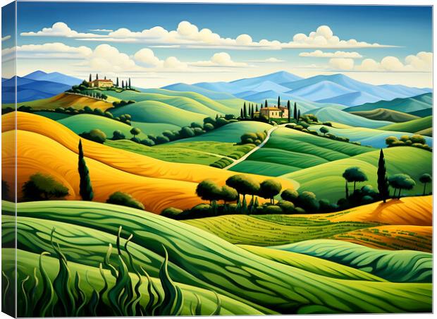 Rolling Hills Of Tuscany Canvas Print by Steve Smith