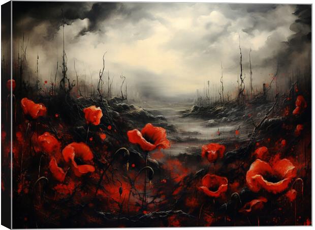 Flanders Field Poppies Canvas Print by Steve Smith