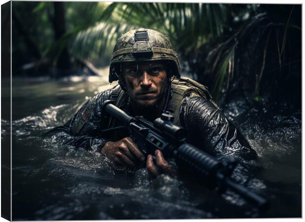 Jungle Warfare Canvas Print by Steve Smith