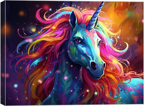 Unicorn Colour Splash Canvas Print by Steve Smith