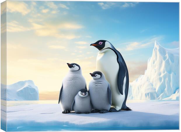 Emperor Penguins Canvas Print by Steve Smith