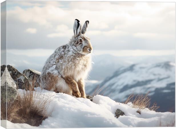 The Mountain Hare Canvas Print by Steve Smith