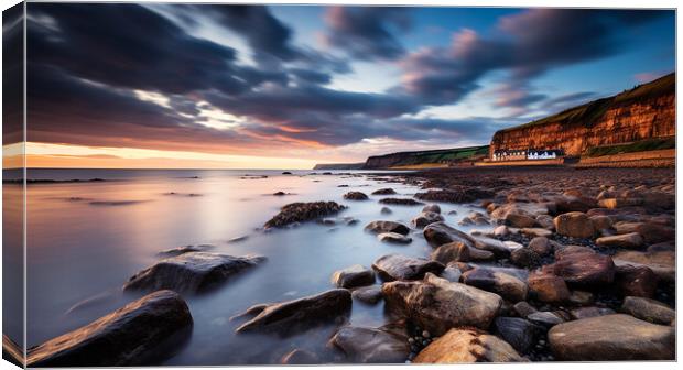 Robin Hoods Bay Sunrise Canvas Print by Steve Smith