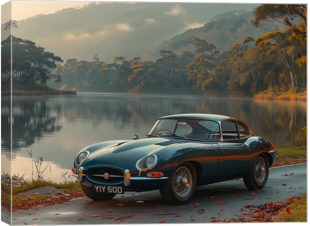 E Type Jaguar Canvas Print by Steve Smith