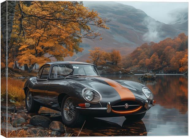 E Type Jaguar Canvas Print by Steve Smith