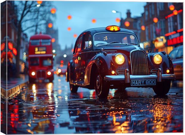 London Black Cab Canvas Print by Steve Smith