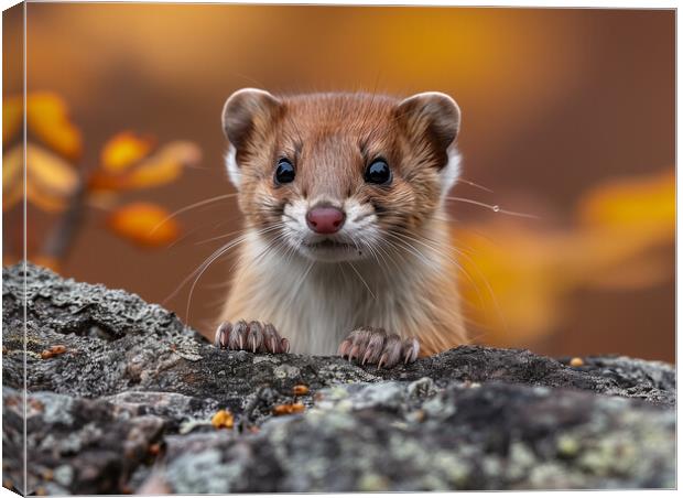Stoat Canvas Print by Steve Smith