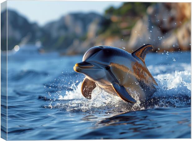 Oceanic Dolphin Canvas Print by Steve Smith