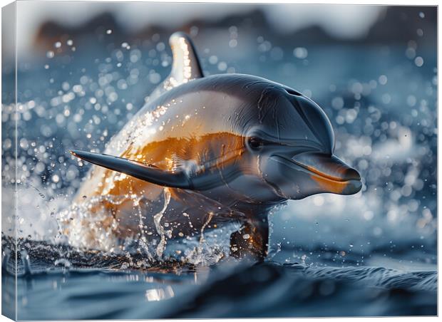 Oceanic Dolphin Canvas Print by Steve Smith