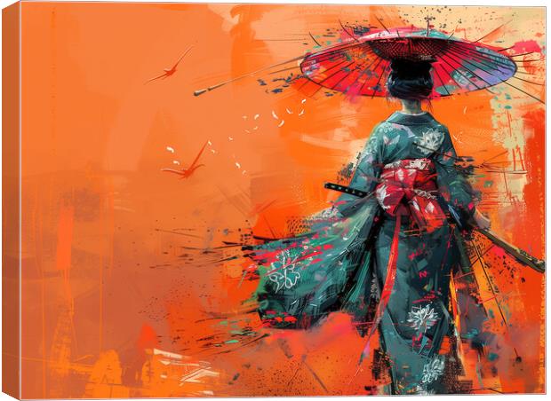 Geisha Girl Art Canvas Print by Steve Smith