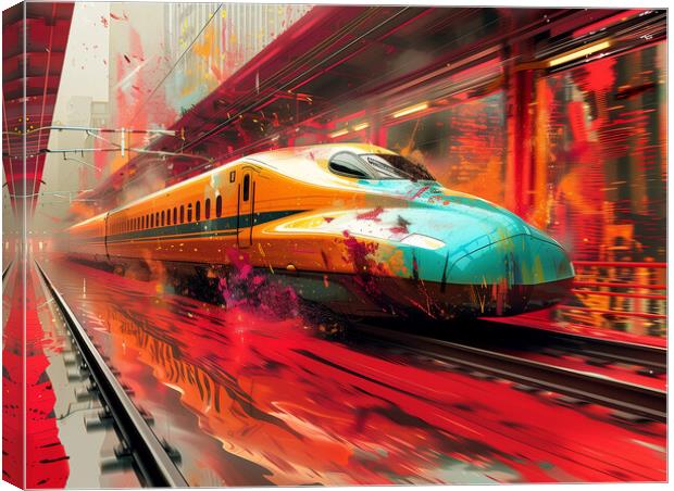 Japanese Bullet Train Art Canvas Print by Steve Smith