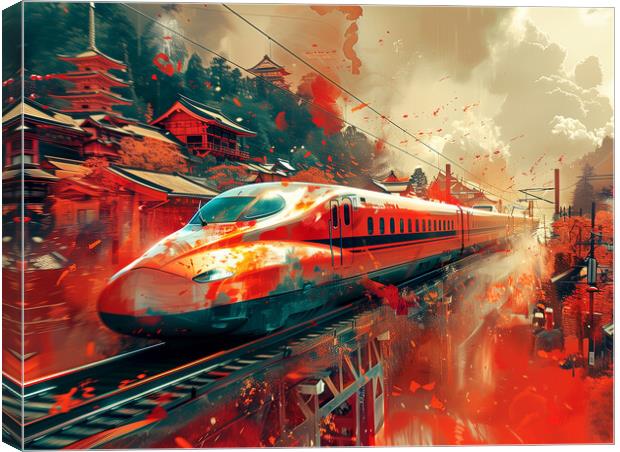 Japanese Bullet Train Art Canvas Print by Steve Smith