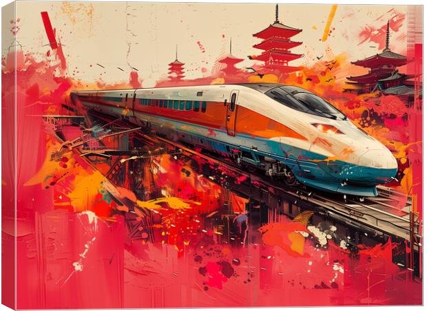 Japanese Bullet Train Art Canvas Print by Steve Smith