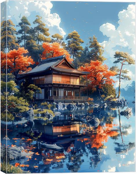 Minka Traditional Japanese House Canvas Print by Steve Smith