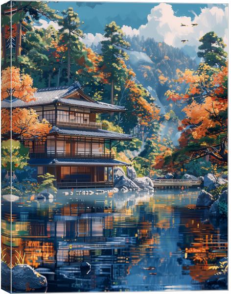 Minka Traditional Japanese House Canvas Print by Steve Smith