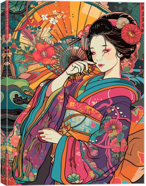 Geisha Girl Art Canvas Print by Steve Smith