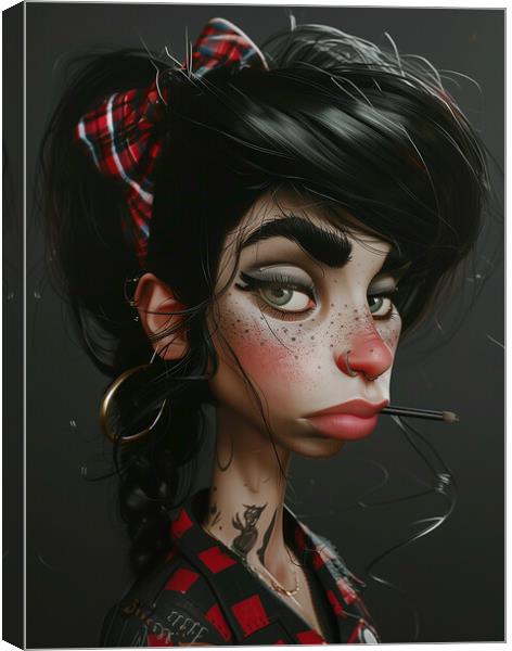 Amy Winehouse Caricature Canvas Print by Steve Smith