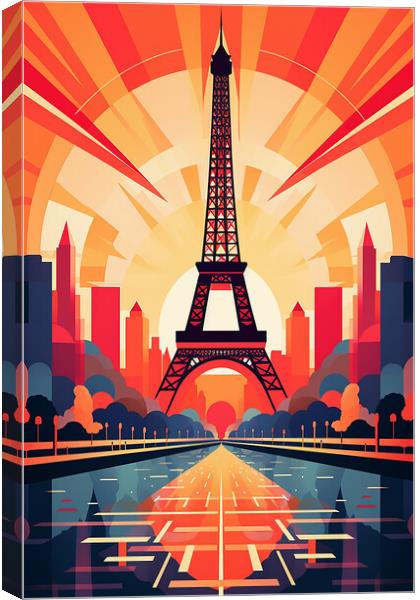 Vintage Travel Poster Paris Canvas Print by Steve Smith