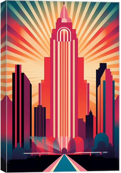 Vintage Travel Poster Manhattan Canvas Print by Steve Smith