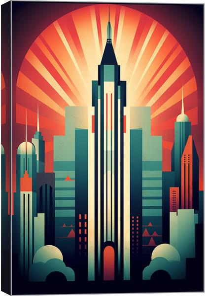 Vintage Travel Poster Manhattan Canvas Print by Steve Smith