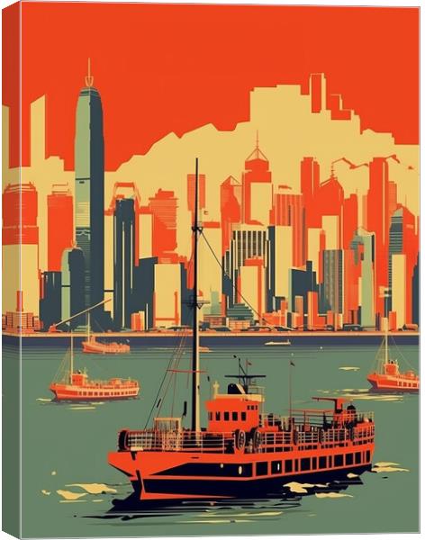 Vintage Travel Poster Hong Kong Canvas Print by Steve Smith