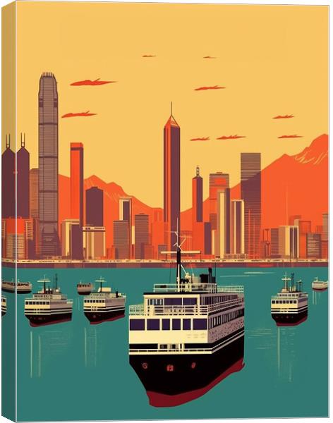 Vintage Travel Poster Hong Kong Canvas Print by Steve Smith