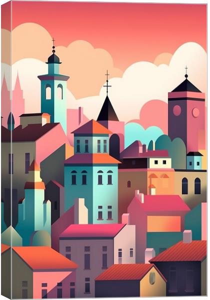 Vintage Travel Poster Prague Canvas Print by Steve Smith