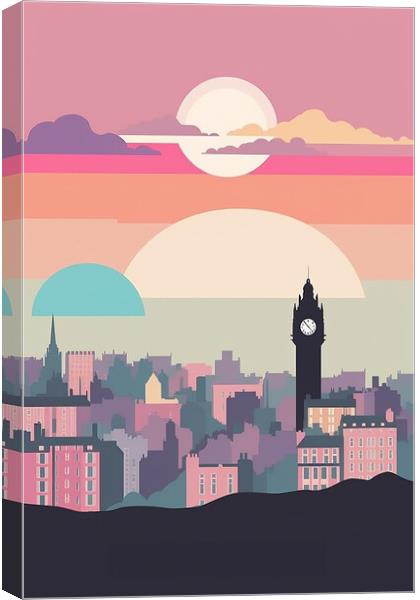 Vintage Travel Poster Edinburgh Canvas Print by Steve Smith