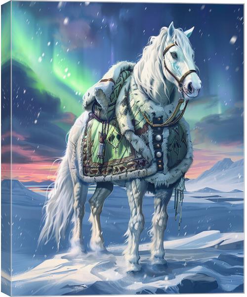 Arctic Anthropomorphic Horse Canvas Print by Steve Smith